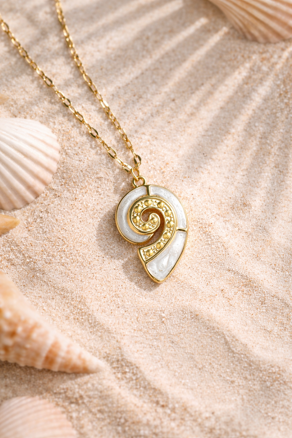 Spiral Shell Pendant Necklace