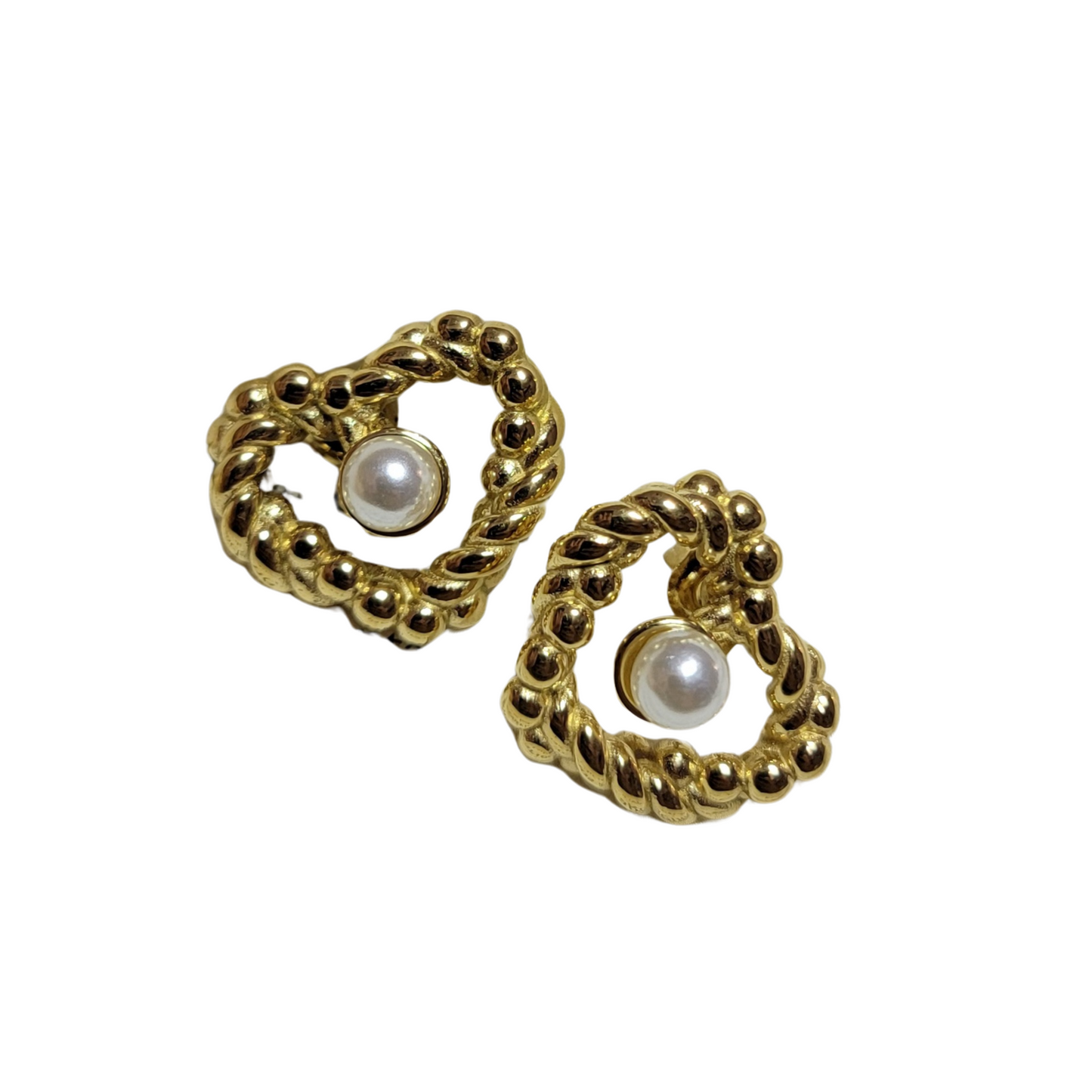 Pearl Heart Earrings